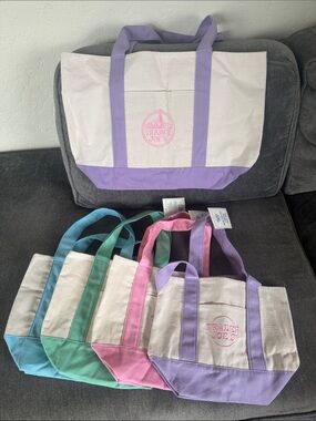 Canvas Tote Bag - Lavender and Natural